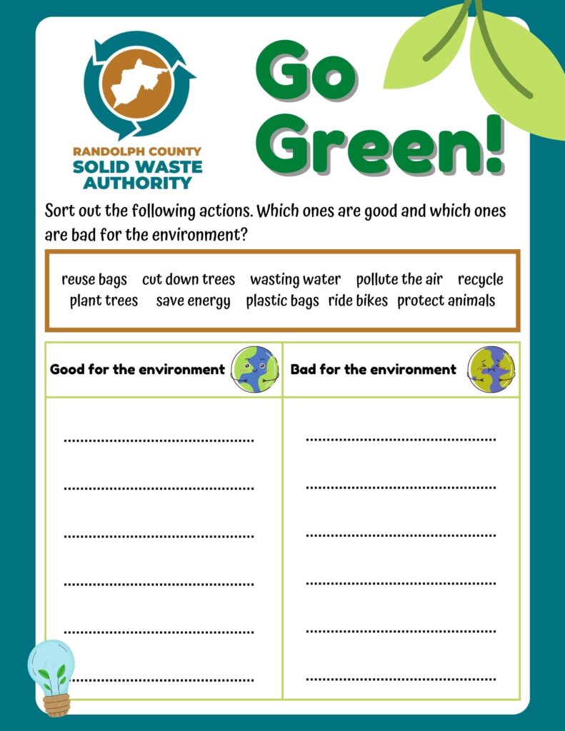 Go Green Activity Page