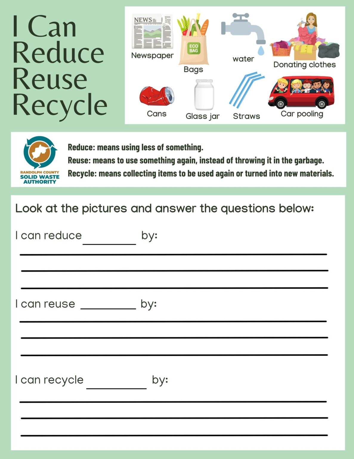 Kids Recycle | Randolph County Solid Waste Authority | Randolph County, WV